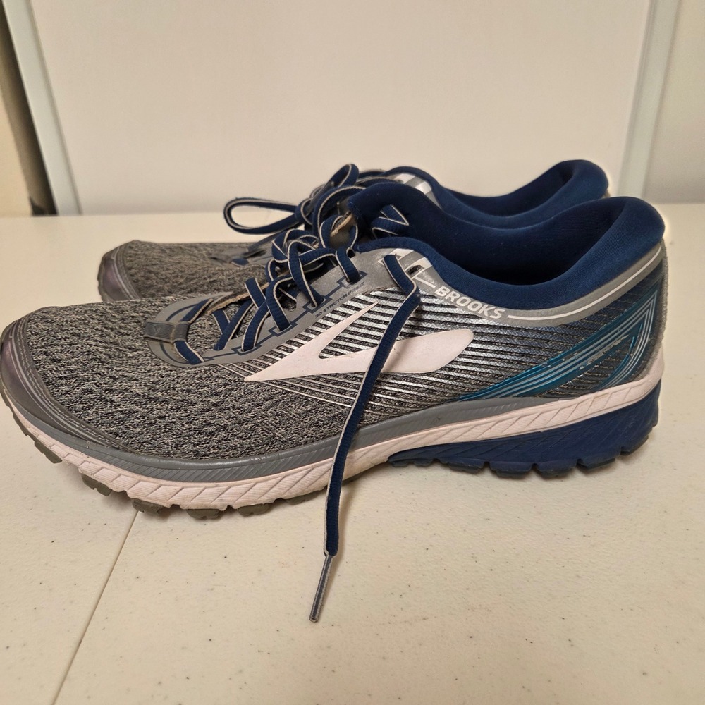 Brooks Ghost 10 Mens Running Shoes Grey Blue White 1102571D013 Size 10 D